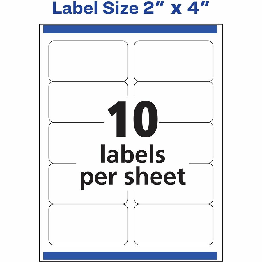 Avery® White Shipping Labels, Sure Feed®, 2" x 4" , 200 Labels (8253) - Alternate-Image3