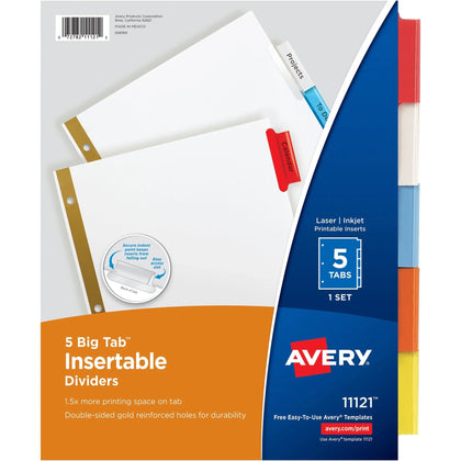 Avery® Worksaver Big Insertable Tab Index Dividers - Organize Your Documents Efficiently - Divider