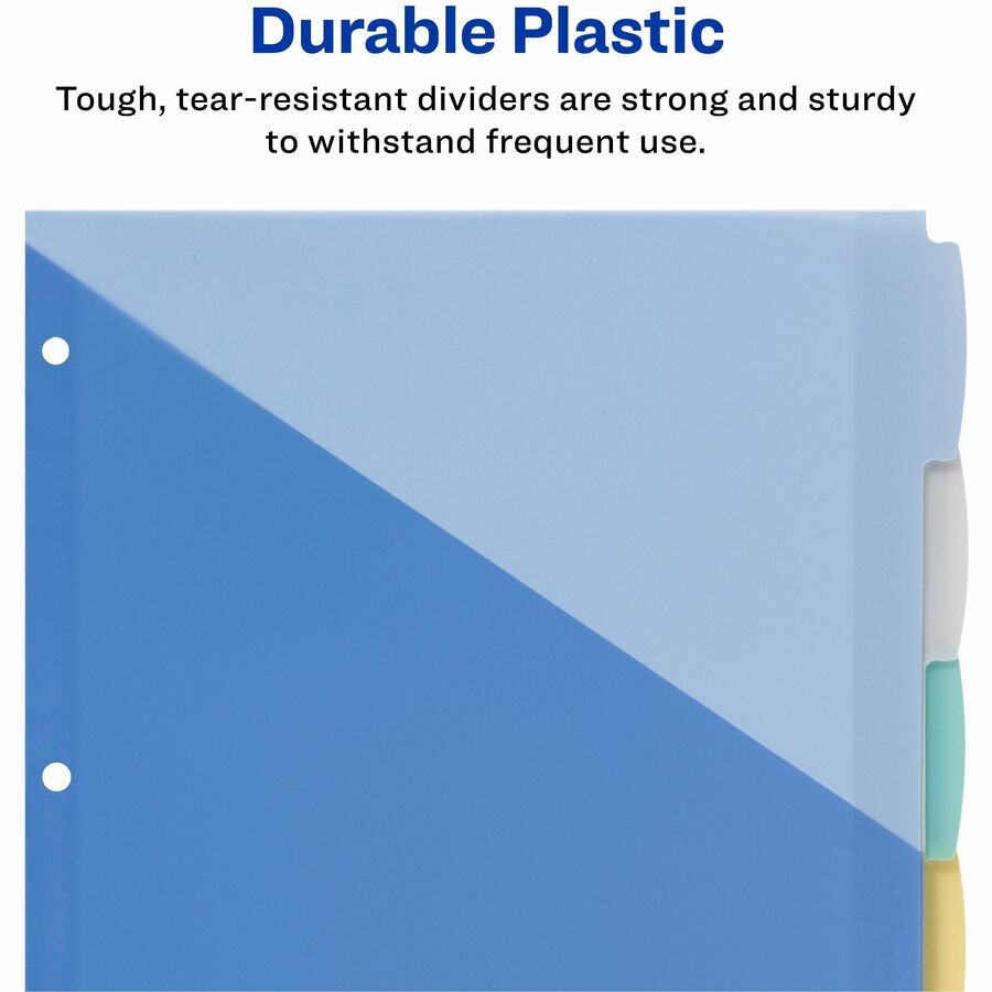 Avery® Write & Erase Durable Plastic Dividers w/Pockets, 5-tab, Multicolor - Top