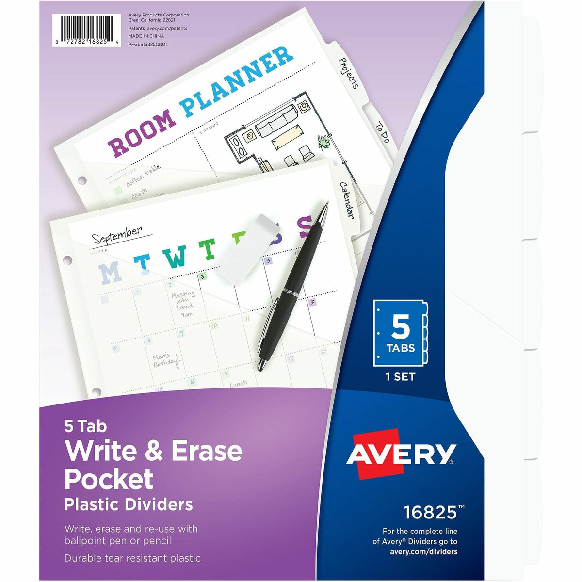 Avery® Write & Erase Pocket Plastic Dividers - 2000