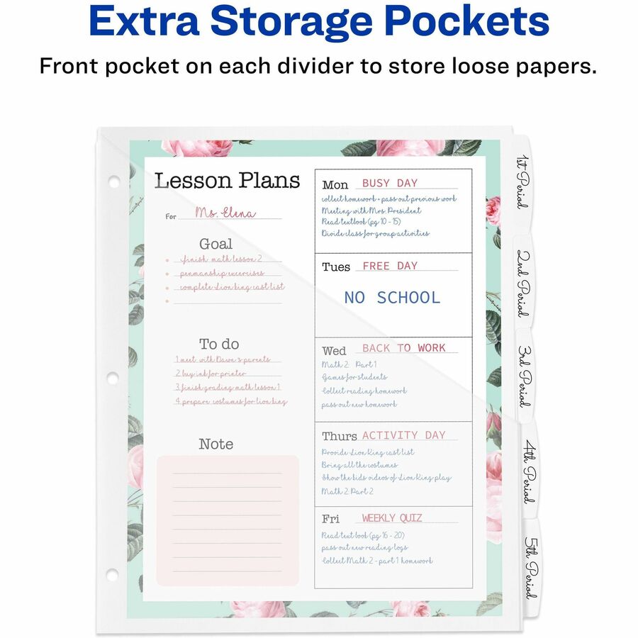 Avery® Write & Erase Pocket Plastic Dividers - Alternate-Image5