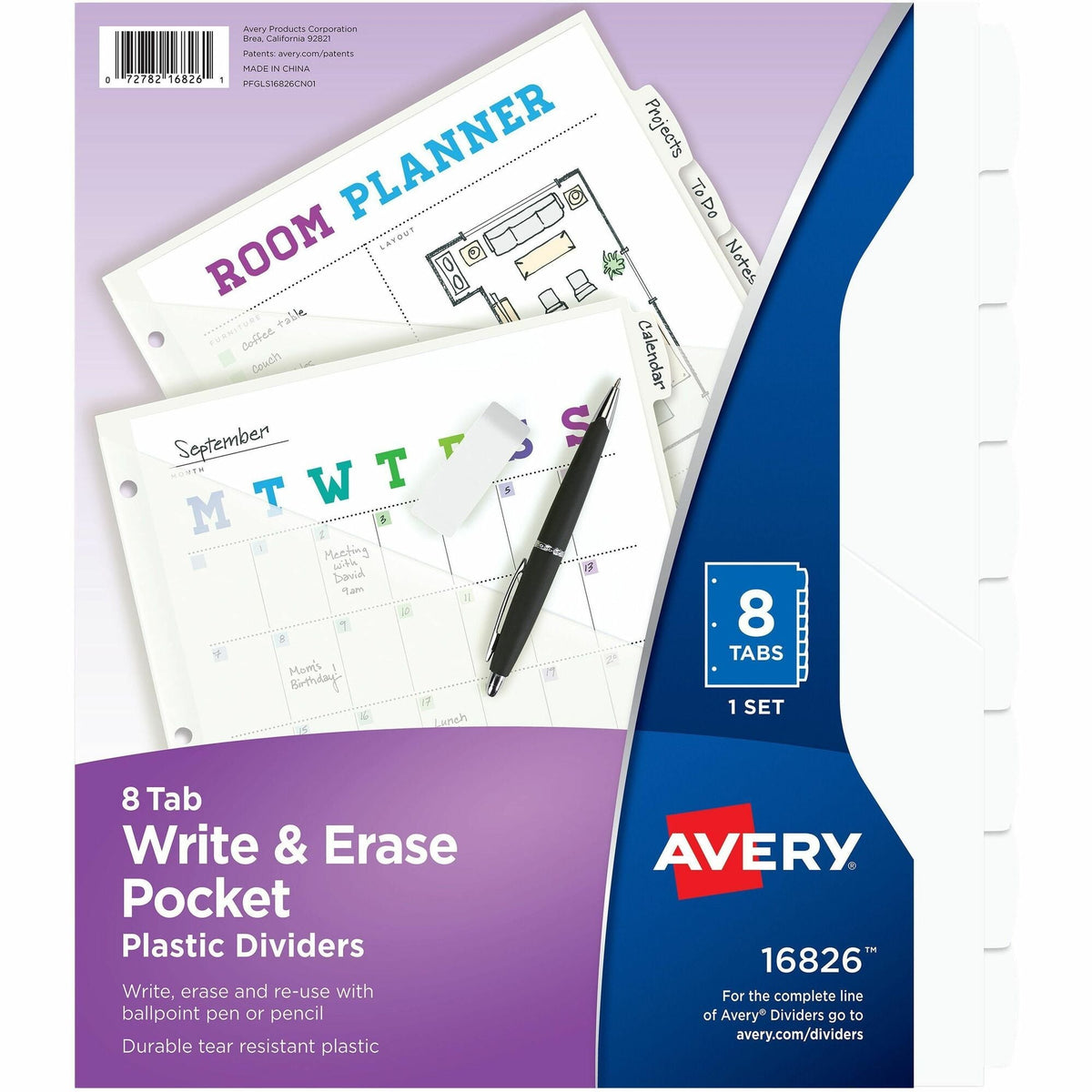 Avery® Write & Erase Pocket Plastic Dividers - 2000