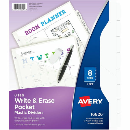 Avery® Write & Erase Pocket Plastic Dividers - 2000
