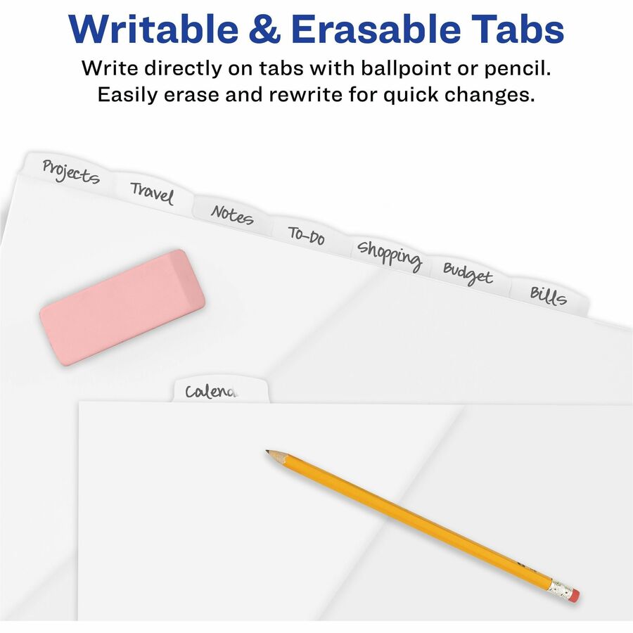 Avery® Write & Erase Pocket Plastic Dividers - Alternate-Image3