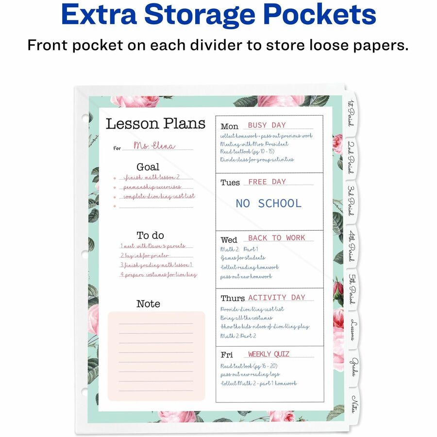 Avery® Write & Erase Pocket Plastic Dividers - Alternate-Image5