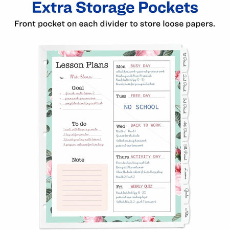 Avery® Write & Erase Pocket Plastic Dividers - Alternate-Image5