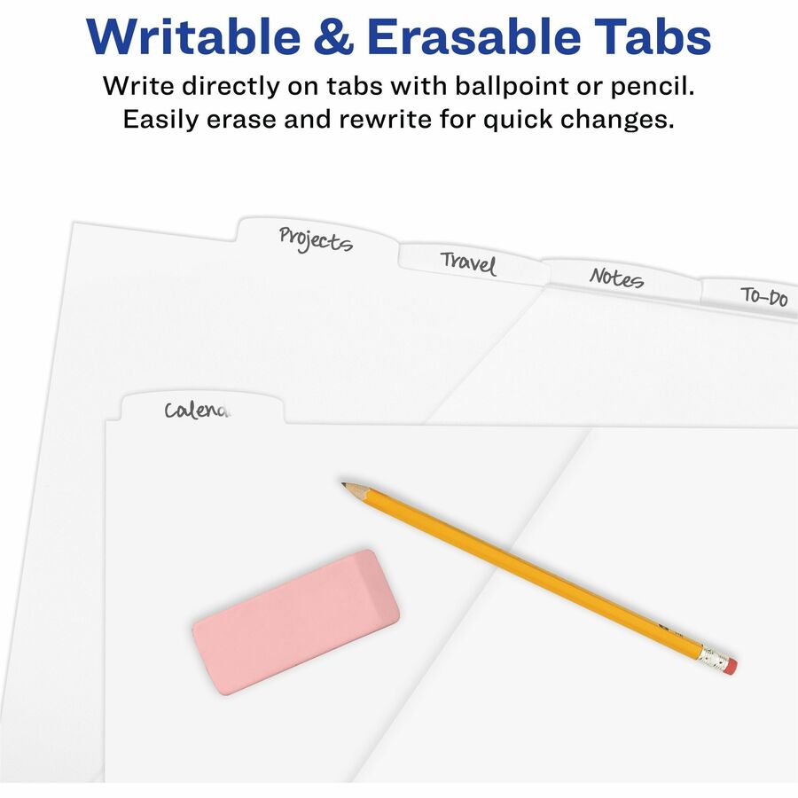 Avery® Write & Erase Pocket Plastic Dividers - Alternate-Image3