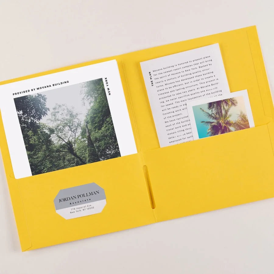 Avery® Yellow Letter Pocket Folder - 40 Sheets Capacity - 25/Box - Folders