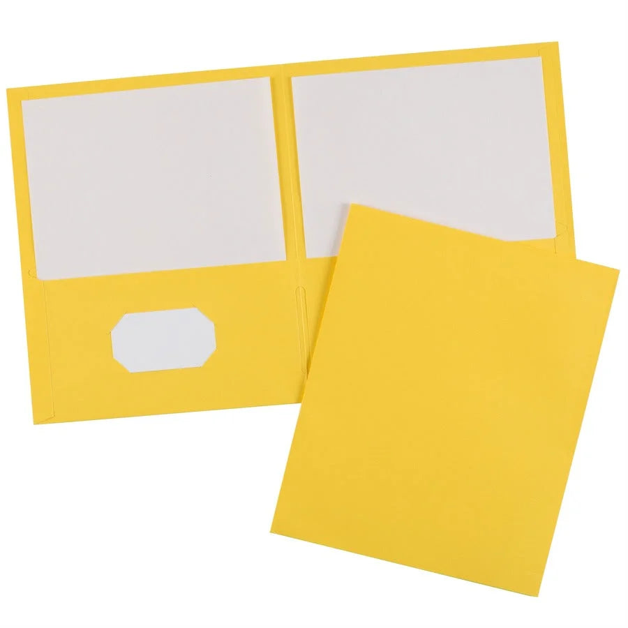 Avery® Yellow Letter Pocket Folder - 40 Sheets Capacity - 25/Box - Folders