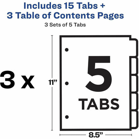 Avery Dividers, 5 Tabs, Ready Index (3 Sets of 11070) - Alternate-Image3