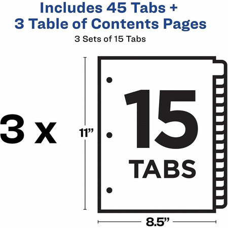 Avery Dividers, 15 Tabs, Ready Index (3 Sets of 11079) - Alternate-Image3