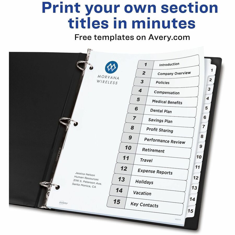 Avery Dividers, 15 Tabs, Ready Index (3 Sets of 11079) - Alternate-Image8