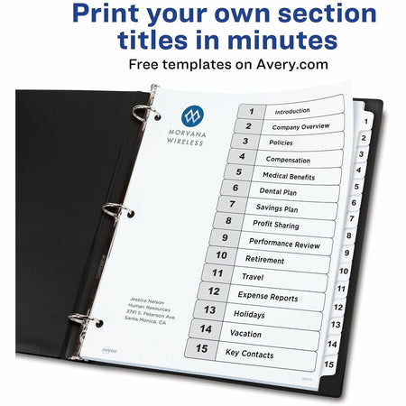 Avery Dividers, 15 Tabs, Ready Index (3 Sets of 11079) - Alternate-Image8