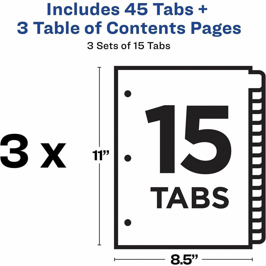 Avery Dividers, 15 Tabs, Ready Index (3 Sets of 11079) - Alternate-Image7