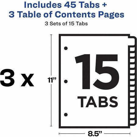 Avery Dividers, 15 Tabs, Ready Index (3 Sets of 11079) - Alternate-Image7