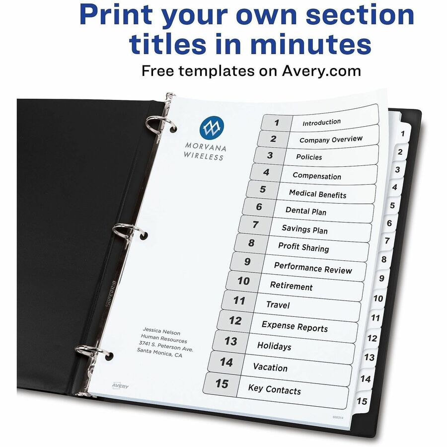 Avery Dividers, 15 Tabs, Ready Index (3 Sets of 11079) - Alternate-Image1