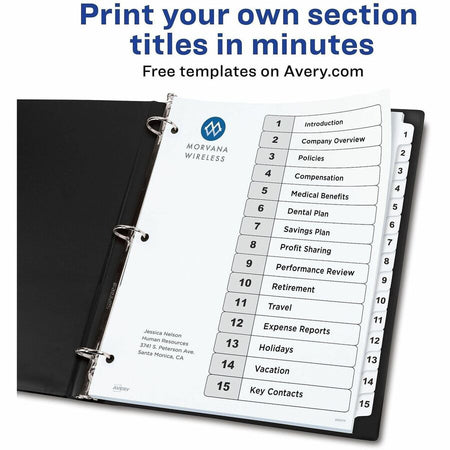 Avery Dividers, 15 Tabs, Ready Index (3 Sets of 11079) - Alternate-Image1