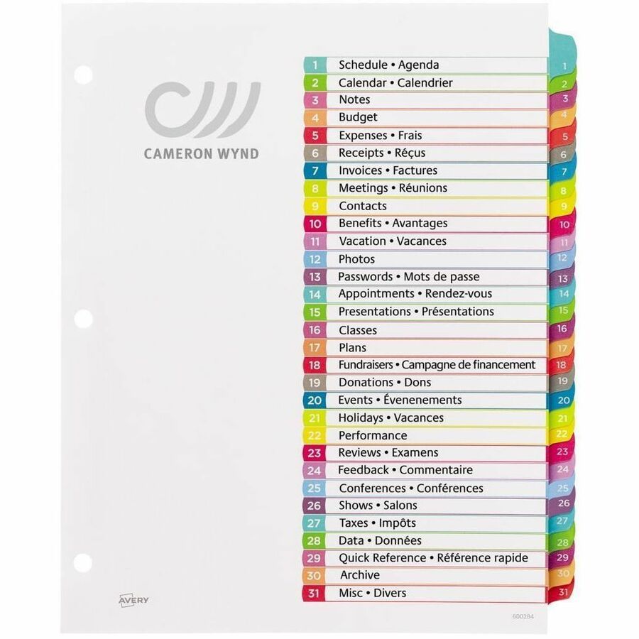Avery Ready Index Customizable Table of Contents Dividers - Alternate-Image10