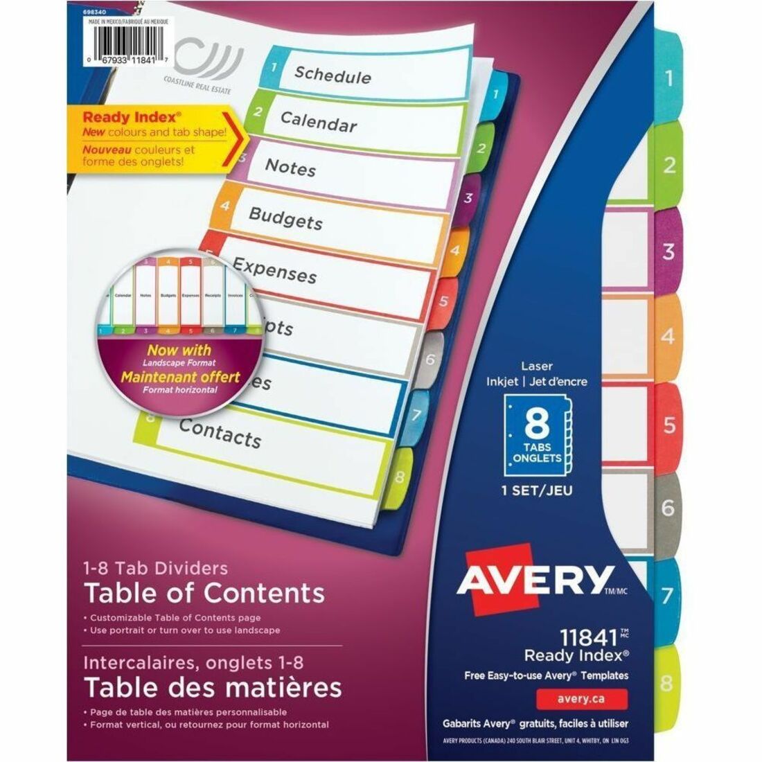 Avery Ready Index Customizable Table of Contents Dividers - 1100