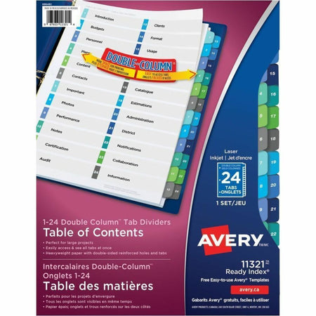 Avery Ready Index® Double Column Table of Content Dividers - 1100