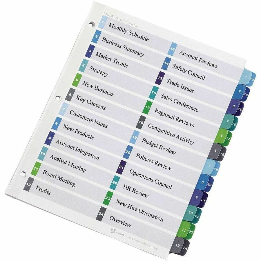 Avery Ready Index® Double Column Table of Content Dividers - Alternate-Image1