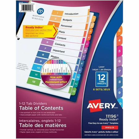 Avery Ready Index Table of Content Dividers - 1100