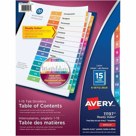 Avery Ready Index Table of Contents Dividers - 1100
