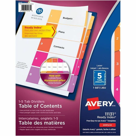 Avery Ready Index Table of Contents Dividers - 1100