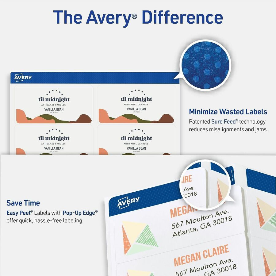 Avery Shipping Labels, Sure Feed, 2" x 4" , 100 Clear Labels (18663) - Alternate-Image1