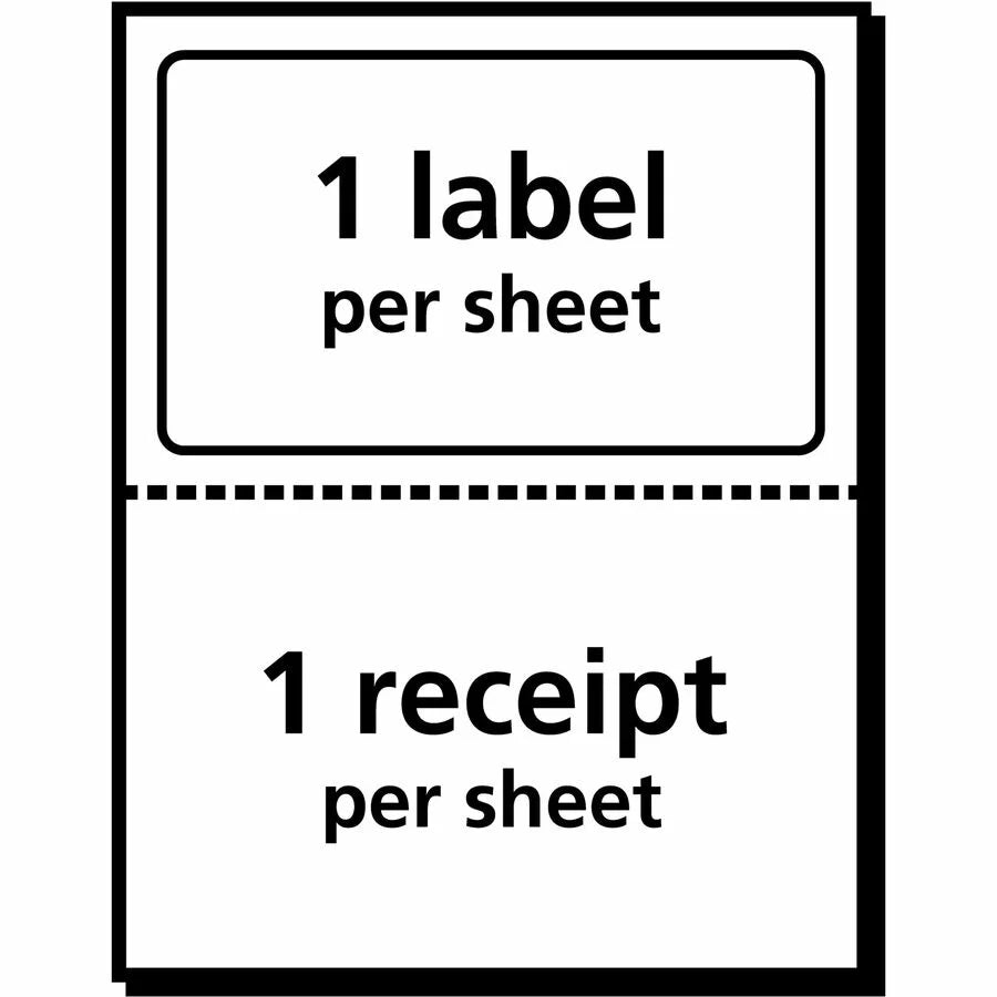 Avery Shipping Labels with Receipt: 5-1/16’’ x 7-5/8’’ 50 - Address