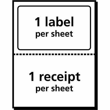 Avery Shipping Labels with Receipt: 5-1/16’’ x 7-5/8’’ 50 - Address