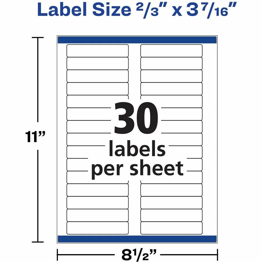 Avery TrueBlock File Folder Labels: Matte White Inkjet/Laser 1800 Labels - Filing