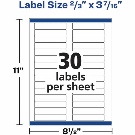 Avery TrueBlock File Folder Labels: Matte White Inkjet/Laser 1800 Labels - Filing