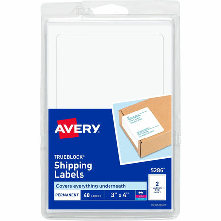 Avery TrueBlock Shipping Labels: 3x4’’ Permanent Adhesive White Paper - 720 Labels - Address