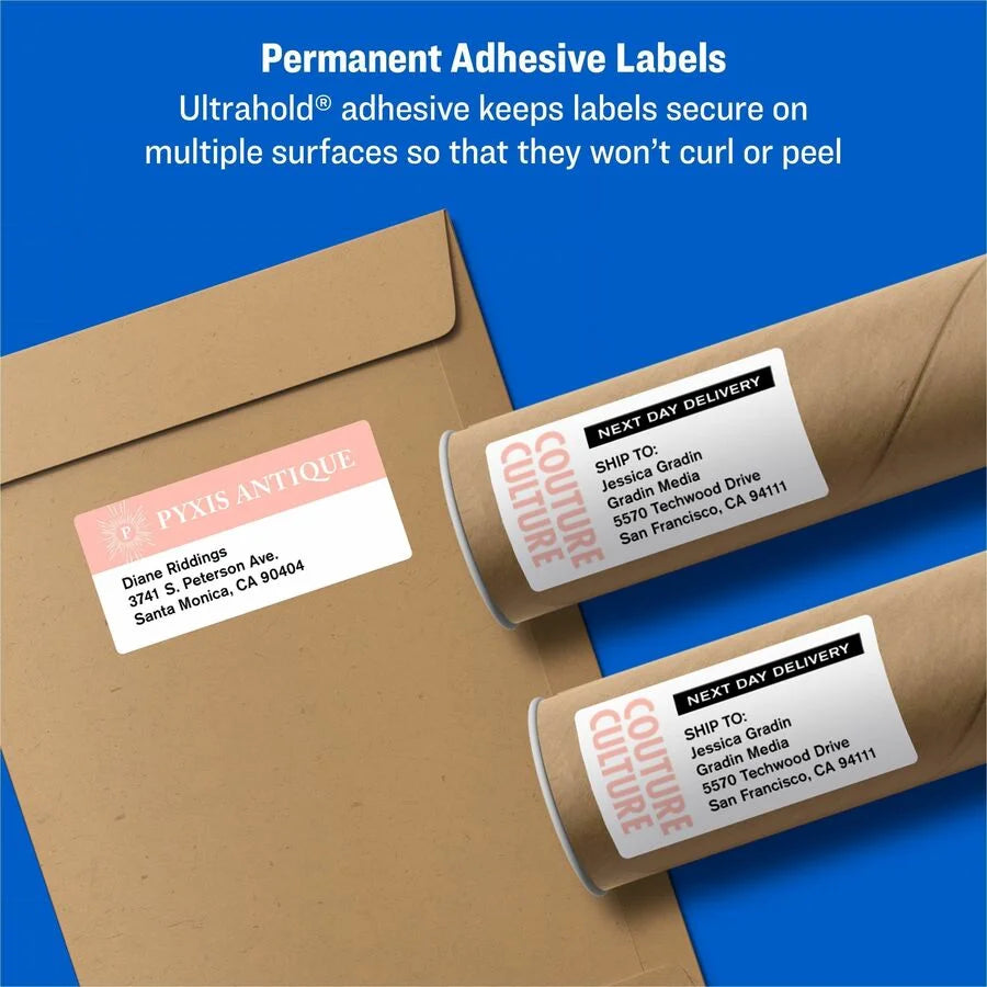 Avery TrueBlock Shipping Labels: Inkjet Matte White Paper Customizable - 600 Labels - Address