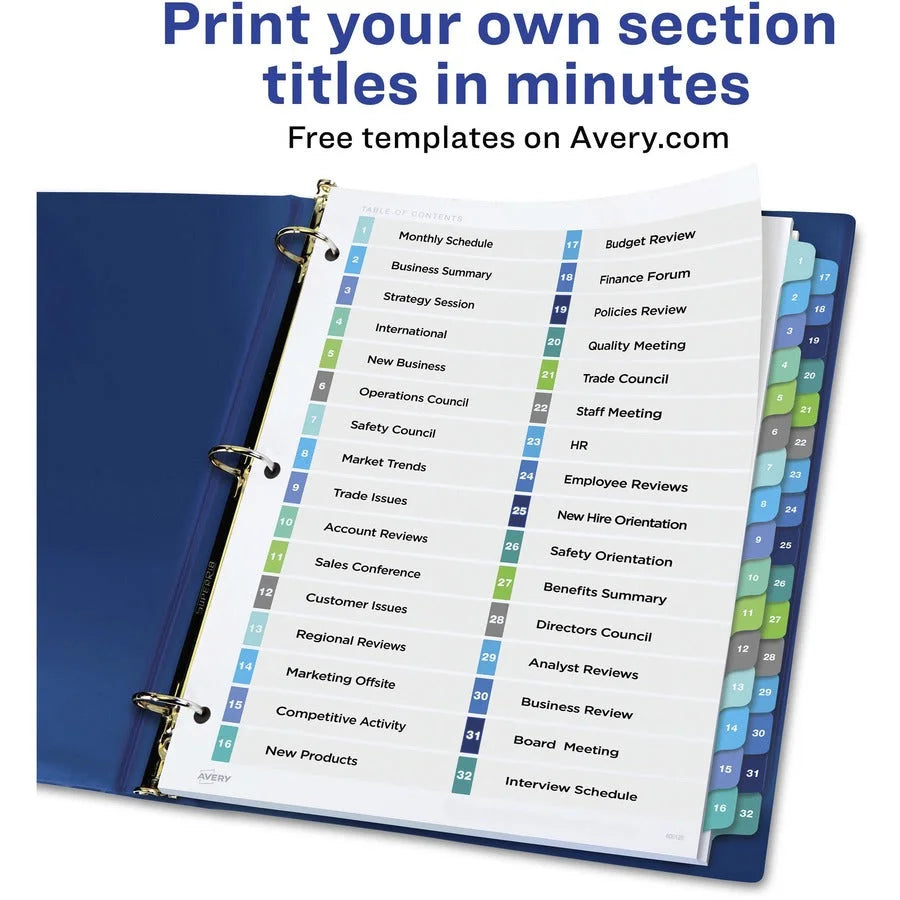 Avery Two-Column Table Contents Dividers: Organize with Ease - Index Divider