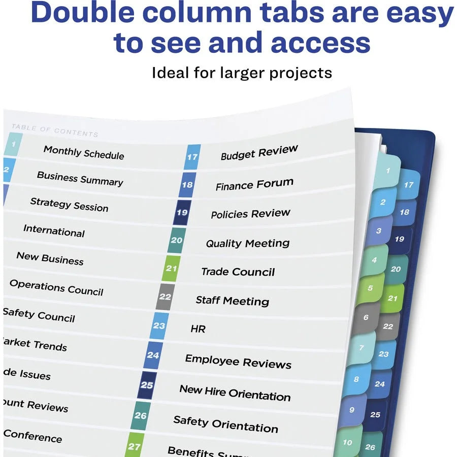 Avery Two-Column Table Contents Dividers: Organize with Ease - Index Divider