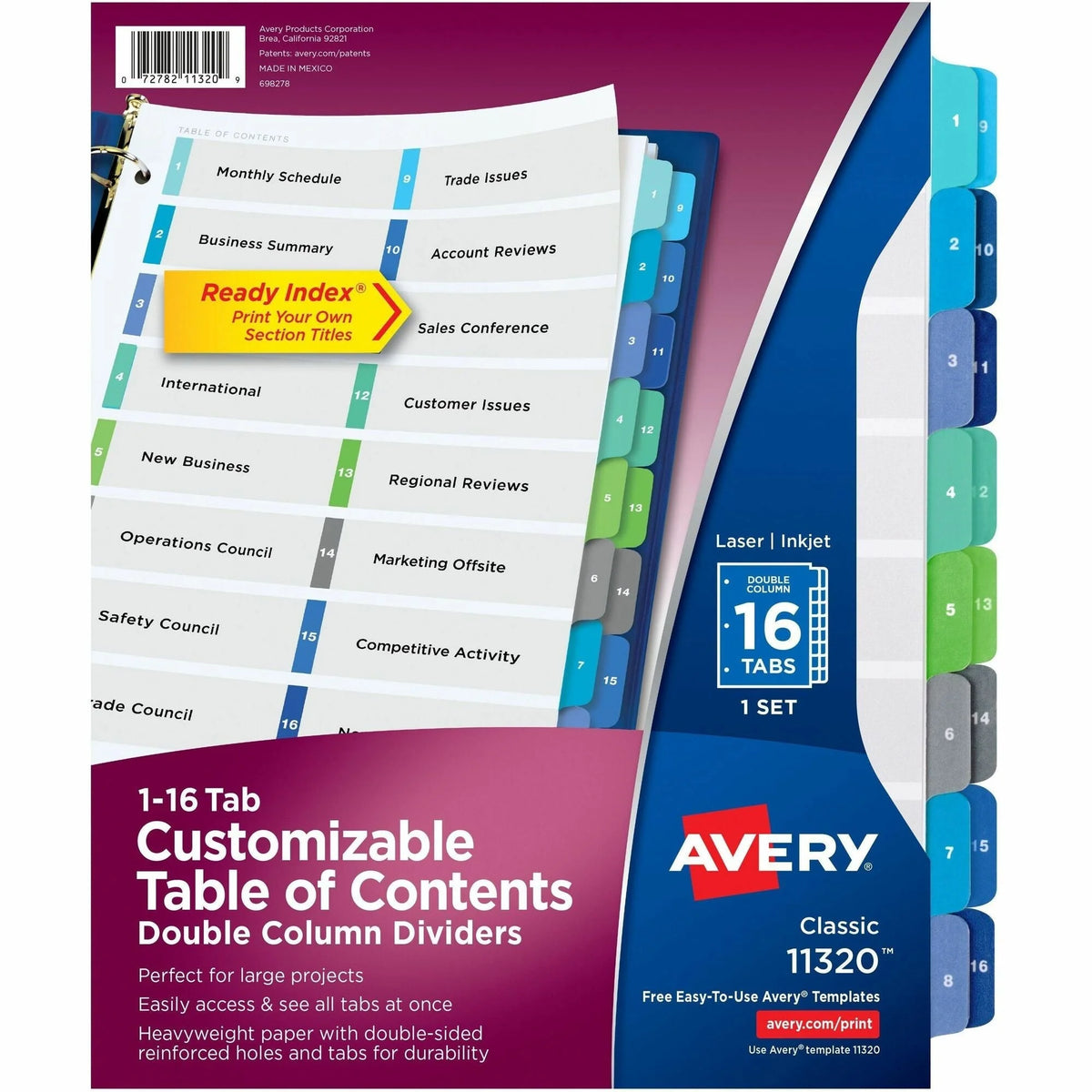 Avery Two-Column Table Contents Dividers: Organize with Ease - Index Divider