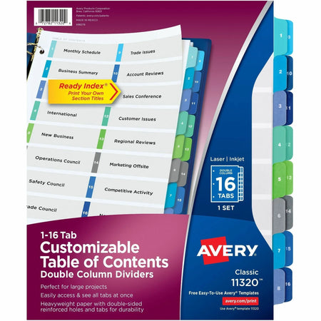 Avery Two-Column Table Contents Dividers: Organize with Ease - Index Divider