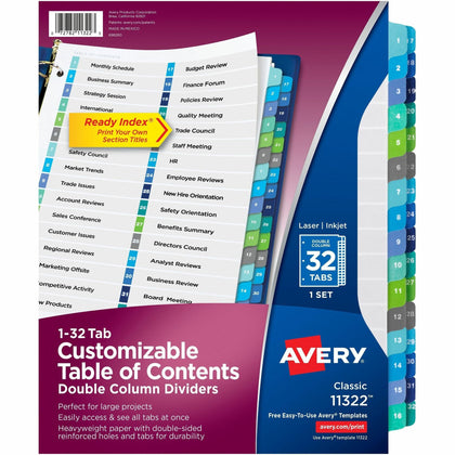 Avery Two-Column Table Contents Dividers: Organize with Ease - Index Divider
