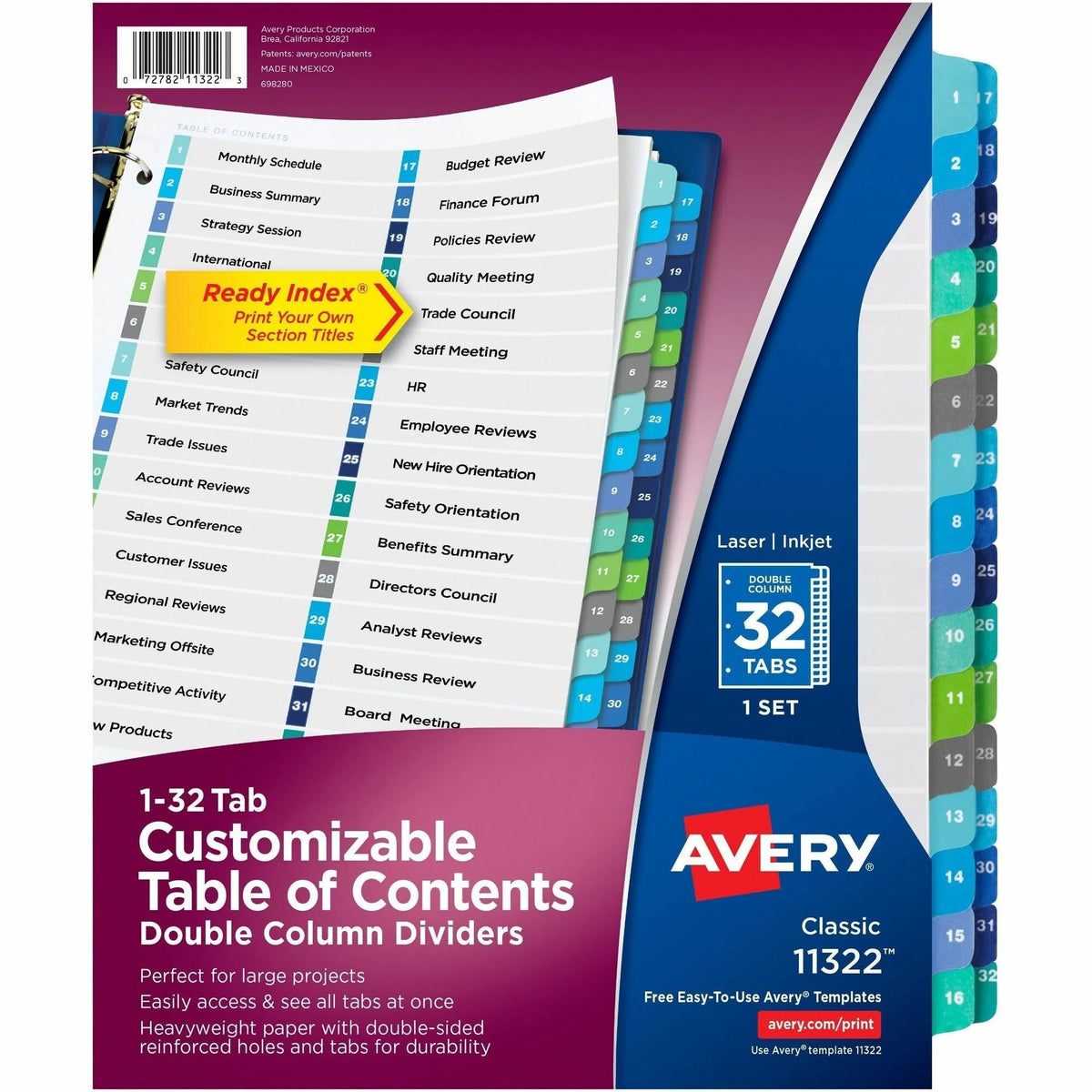 Avery Two-Column Table Contents Dividers: Organize with Ease - Index Divider