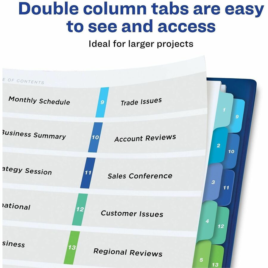 Avery Double Column Dividers, 16 Tabs, Ready Index (11320) - Alternate-Image2