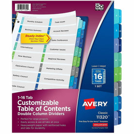 Avery Double Column Dividers, 16 Tabs, Ready Index (11320) - 2000