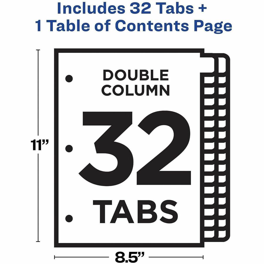 Avery Avery(R) Double Column Dividers, 32 Tabs, Ready Index (11322) - Alternate-Image3