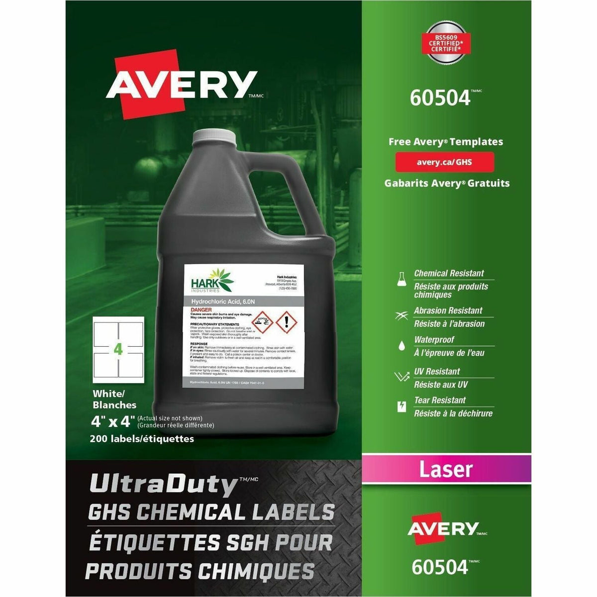 Avery UltraDuty GHS Chemical Labels - 1500