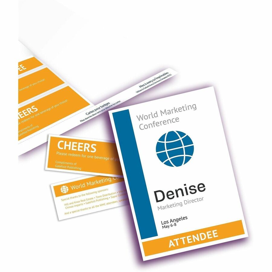 Avery® Vertical Name Badge and Ticket Insertsfor Laser and Inkjet Printers - Alternate-Image1