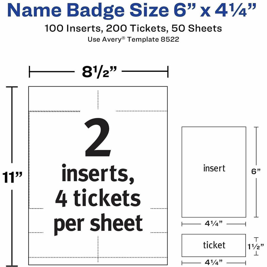 Avery® Vertical Name Badge and Ticket Insertsfor Laser and Inkjet Printers - Alternate-Image3
