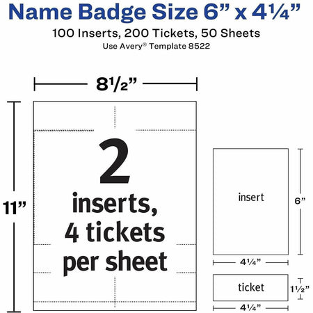 Avery® Vertical Name Badge and Ticket Insertsfor Laser and Inkjet Printers - Alternate-Image3