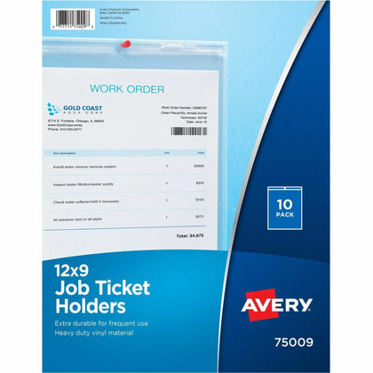 Avery Vinyl File Pocket: Clear 9’’ x 12’’ Heavyweight 10/Pack - Filing Jackets & Pockets