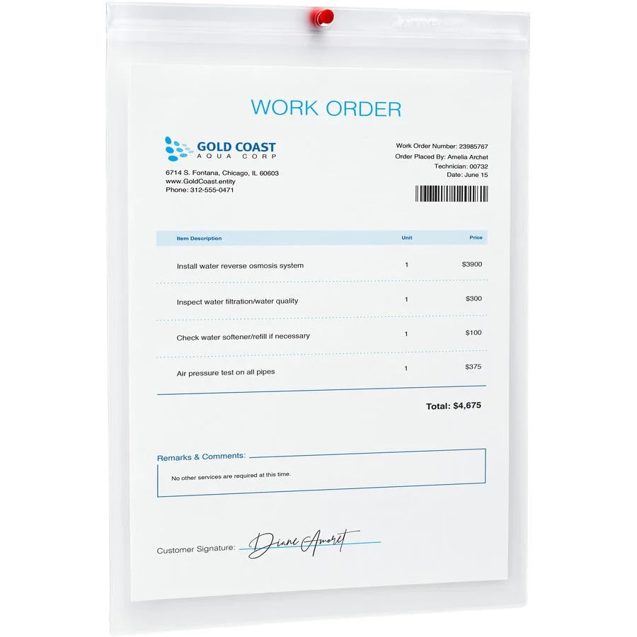 Avery Vinyl File Pocket: Clear 9’’ x 12’’ Heavyweight 10/Pack - Filing Jackets & Pockets